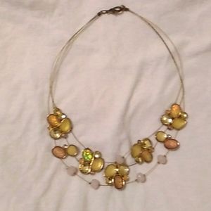 Yellow wire necklace